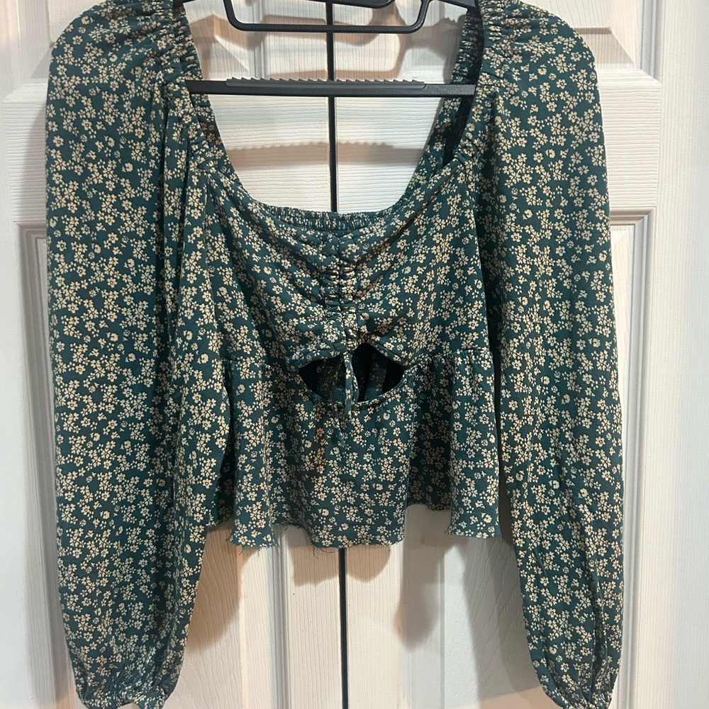 Floral Green Women's Top